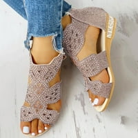 Ženske dame Moda Vintage Outdoor izdubite sandale sa patentnim zatvaračem cipele sandale sa leptir mašnom za žene ženske sandale na plaži