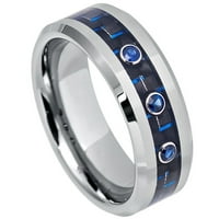 Plavi umetnik karbonskih vlakana, brušeni završni prsten za vjenčanje za muškarce ili dame