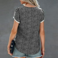 Joau Fashion Women Casual štampanje okrugli vrat puloveri kratki rukav bluza majica vrhovi, poklon na