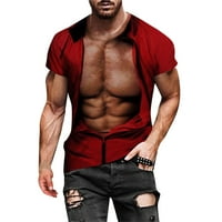 Muške košulje Moda Casual 3d Digitalna štampa Vježba mišića fitnes kratki rukavi košulja Top bluza pokloni