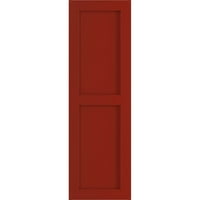 Ekena Millwork 18 W 38 H True Fit PVC Dva jednaka roletna ravnih panela, vatrena crvena
