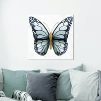Wynwood Studio Životinje Wall Art Canvas Print' Azure Butterfly ' Insekti-Plava, Zlatna